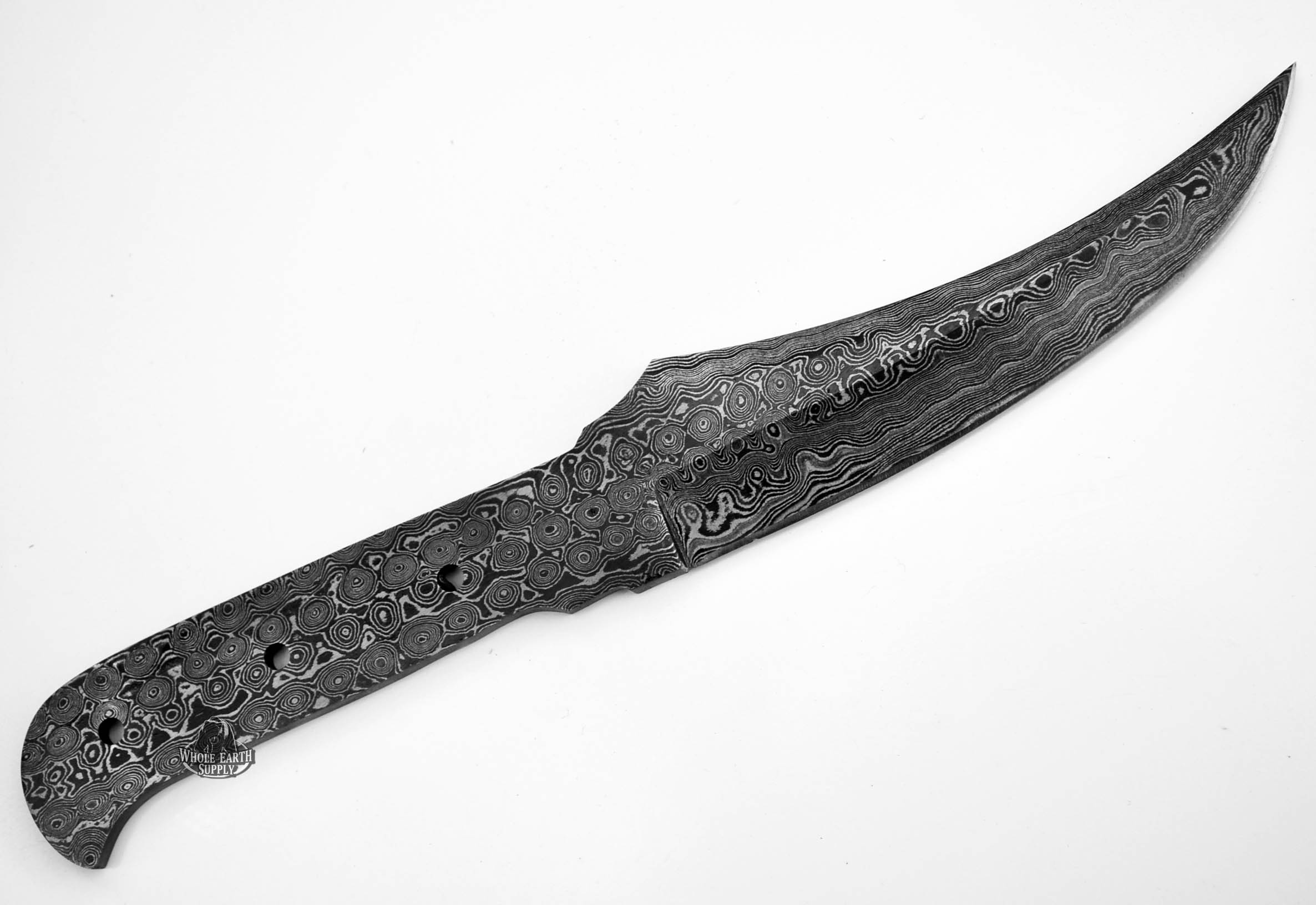 Upswept Damascus Curved Skinning Large Long Knife Blank Blanks Knives
