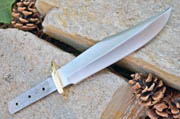 CUSTOM BLANK MEDIUM FULL TANG BOWIE Knife Make Blade w/Brass Guard Bolster #007