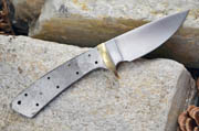 CUSTOM BLANK Knives Knife Blade Drop Point 6 1/2in w/Brass Guard Bolster #013