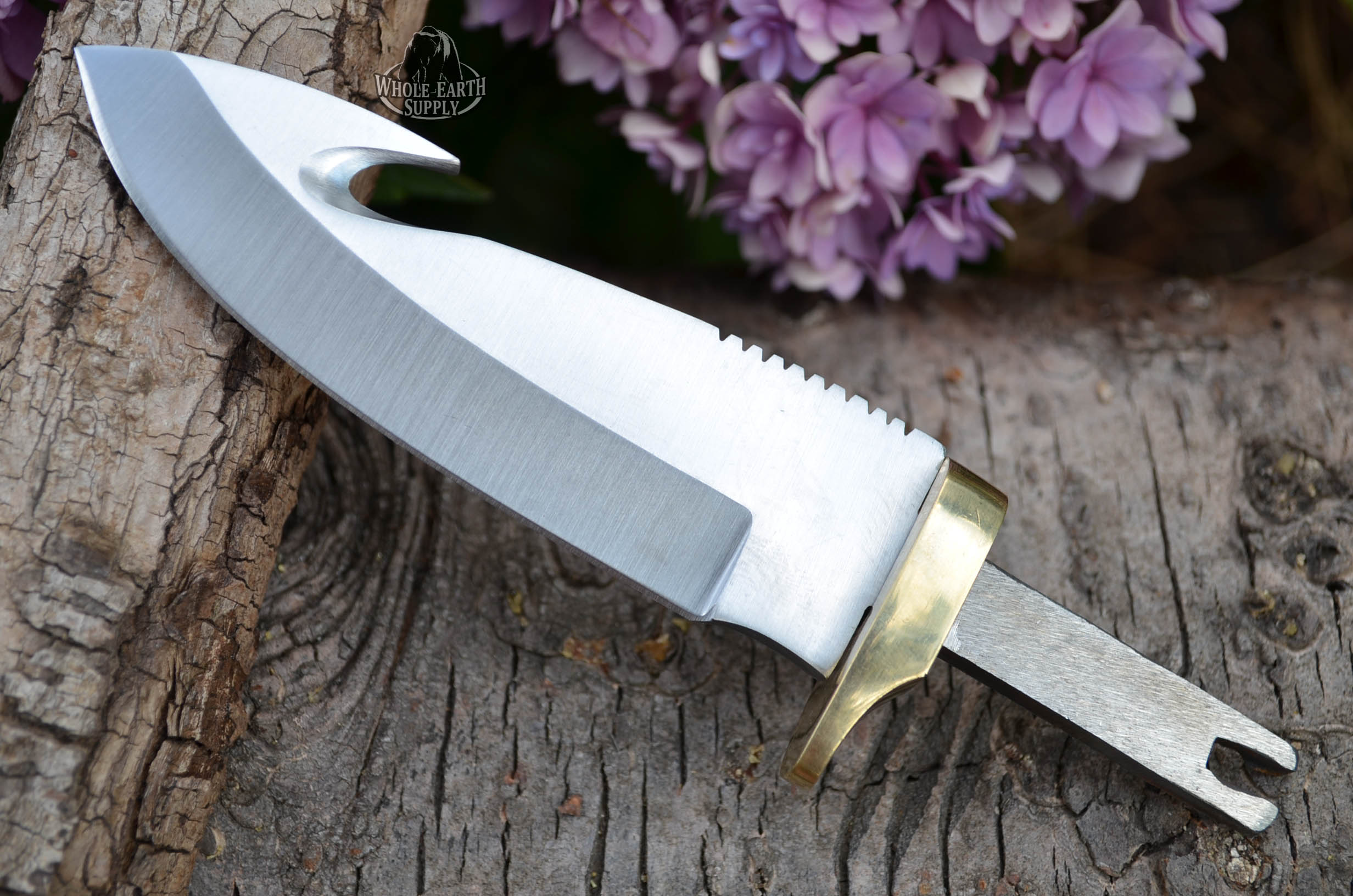 CUSTOM BLANK Guthook Knife Making Hunter Blade w/Brass Guard Bolster #SM02