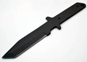 1095 High Carbon Steel Modern Tanto Knife Blank Blade Skinning Skinner 1095HC Black Powder Coated