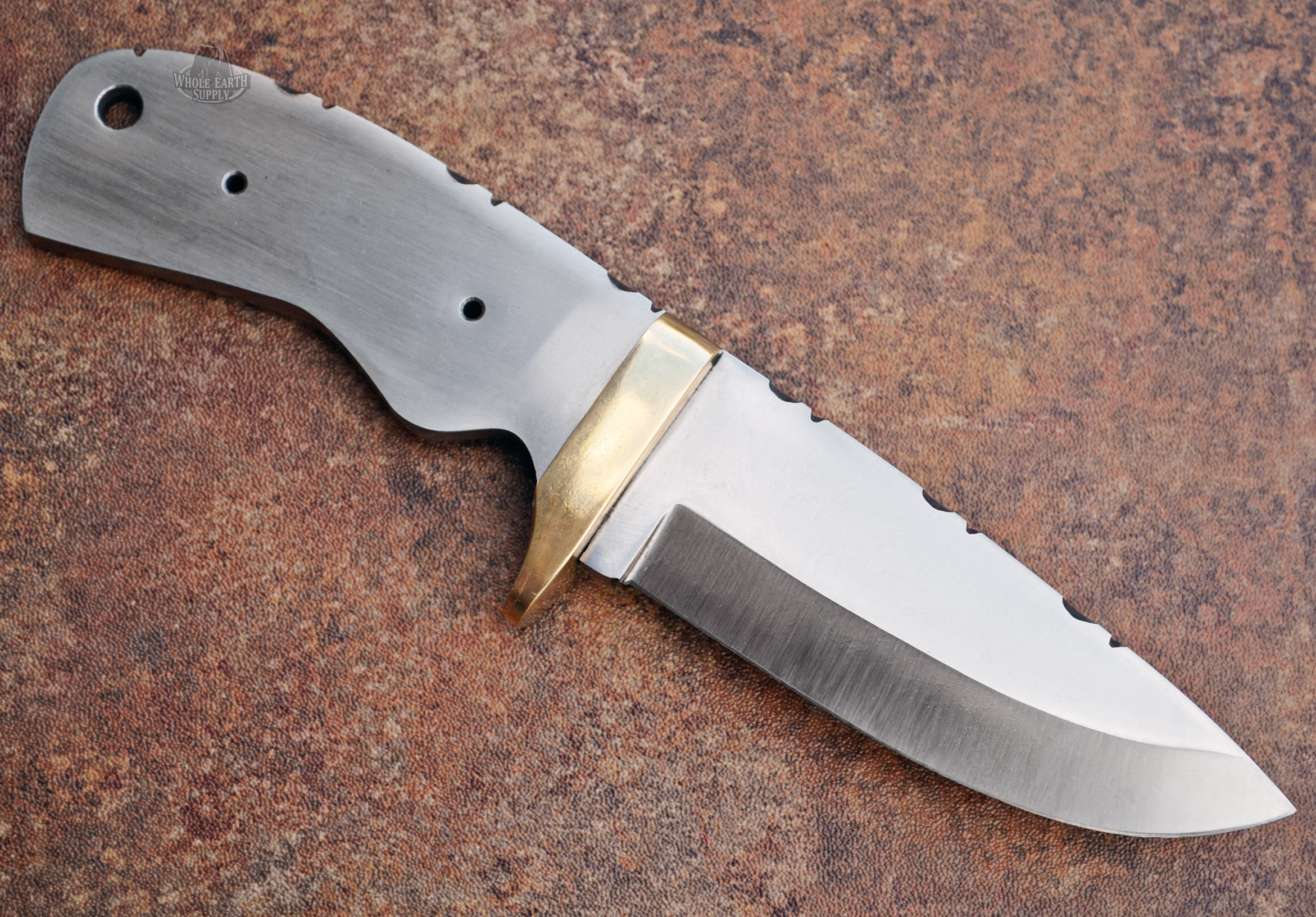 Large Drop Point D2 D-2 Steel Knife Blanks +Brass Guard Custom Knives Blades
