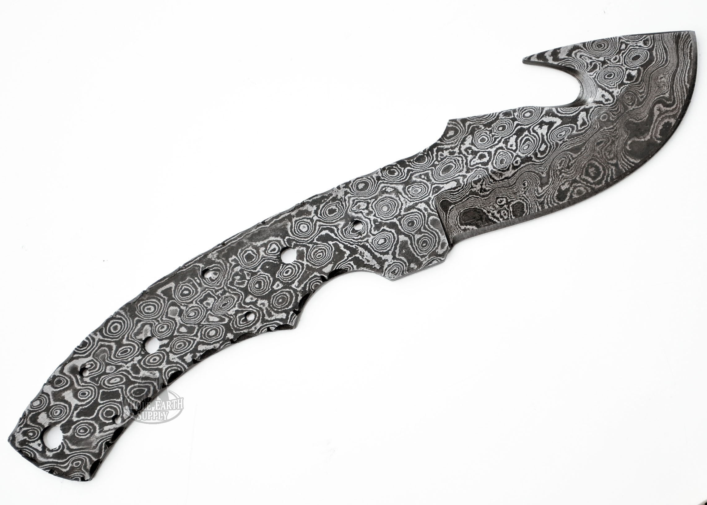 Large Damascus High Carbon Steel Guthook Blank Blanks Blade Knife Knives Making