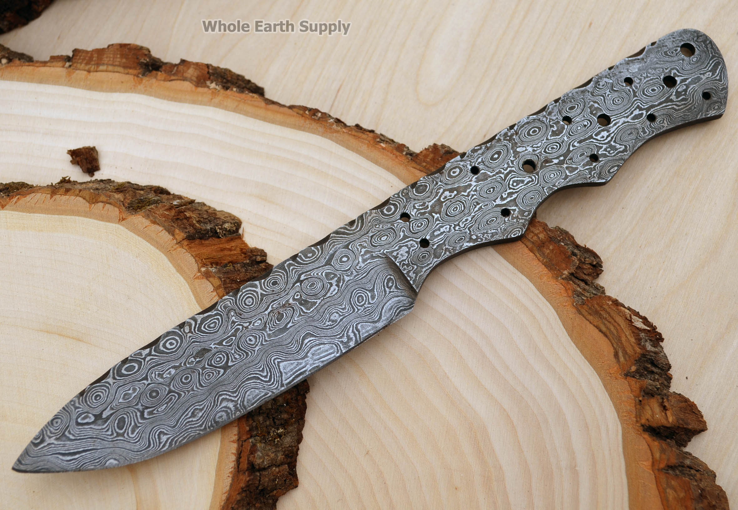 Damascus Knife Blank Blade Drop Point Skinning Skinner Best Steel 1095HC