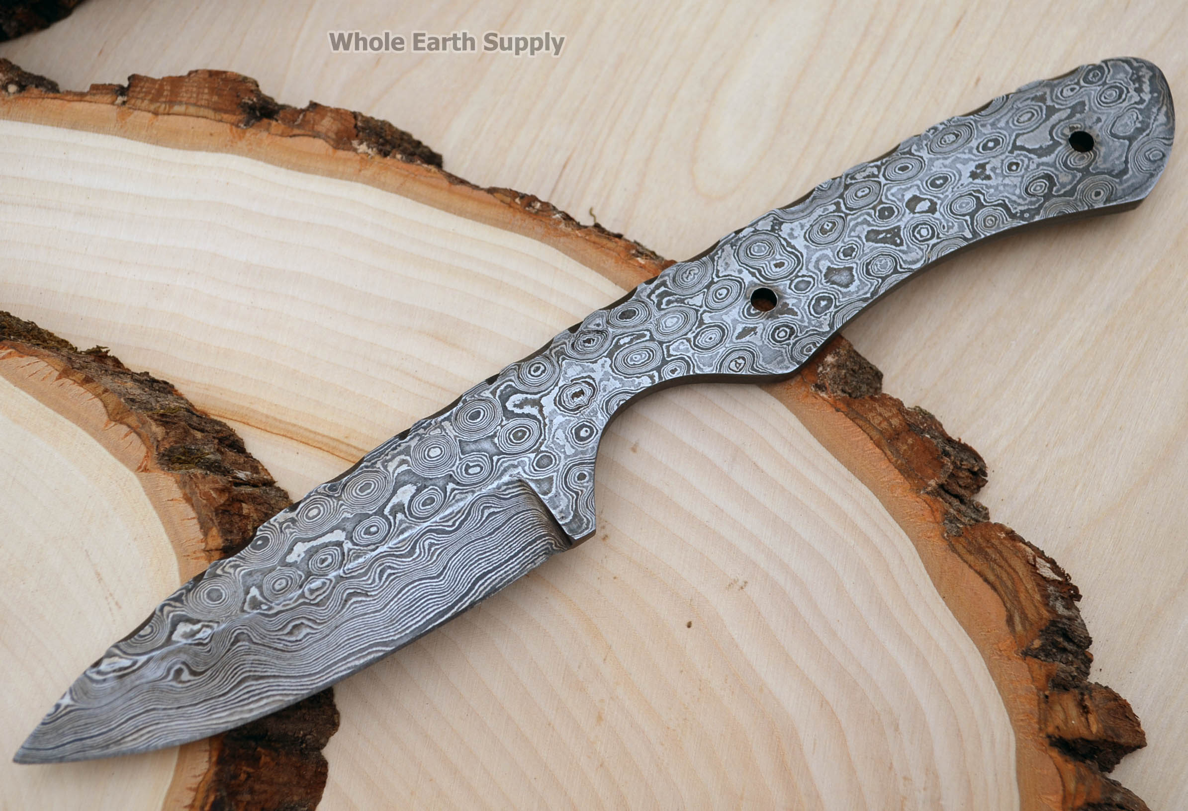 Damascus Finger Groove Skinning Knife Blank Blade Skinner Steel 1095HC