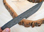 Damascus Knife Blank Blade Skinning Skinner 1095HC High Carbon Steel