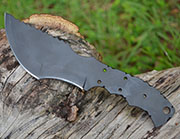 Small 1095 High Carbon Steel Tracker Knife Blank Blade Skinning Skinner 1095HC Black Powder Coated