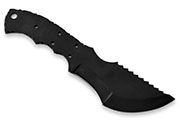 Small 1095 High Carbon Steel Tracker Knife Blank Blade Skinning Skinner 1095HC Black Powder Coated