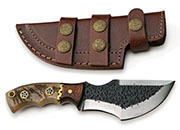 Small D2 Tracker Knife Large Knives Survival Skinning Hammered Sheath Steel