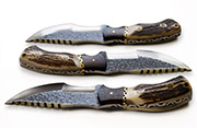 Stag D2 Tracker Knife with Stag Antler Handle, Leather Sheath