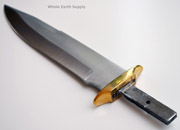 Large Drop Point Knife Blank Push Tang Knives Custom Brass Guard Stainless Steel