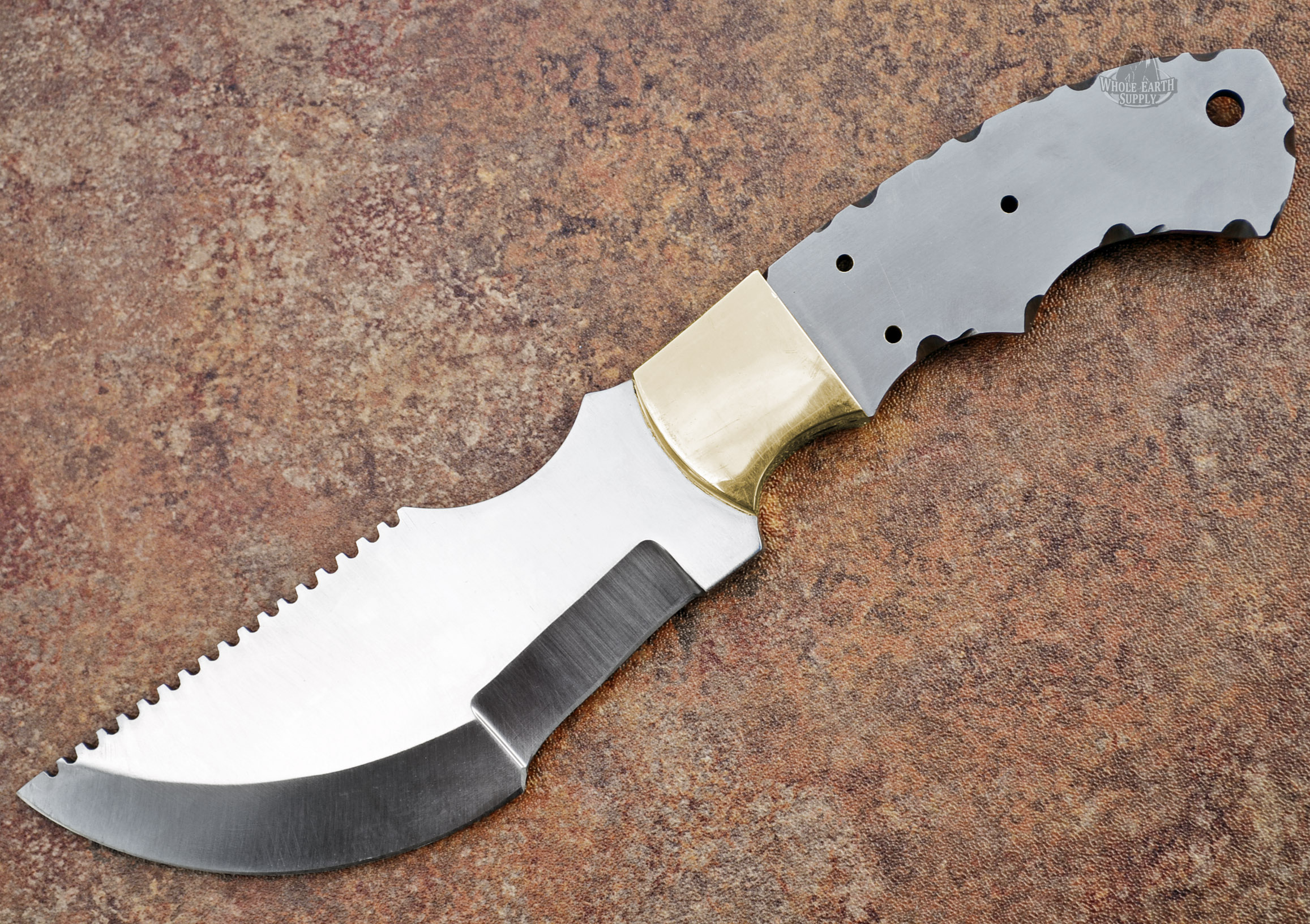 Tracker D2 D-2 Steel Large Knife Custom Knives Blades Blanks Brass Guard