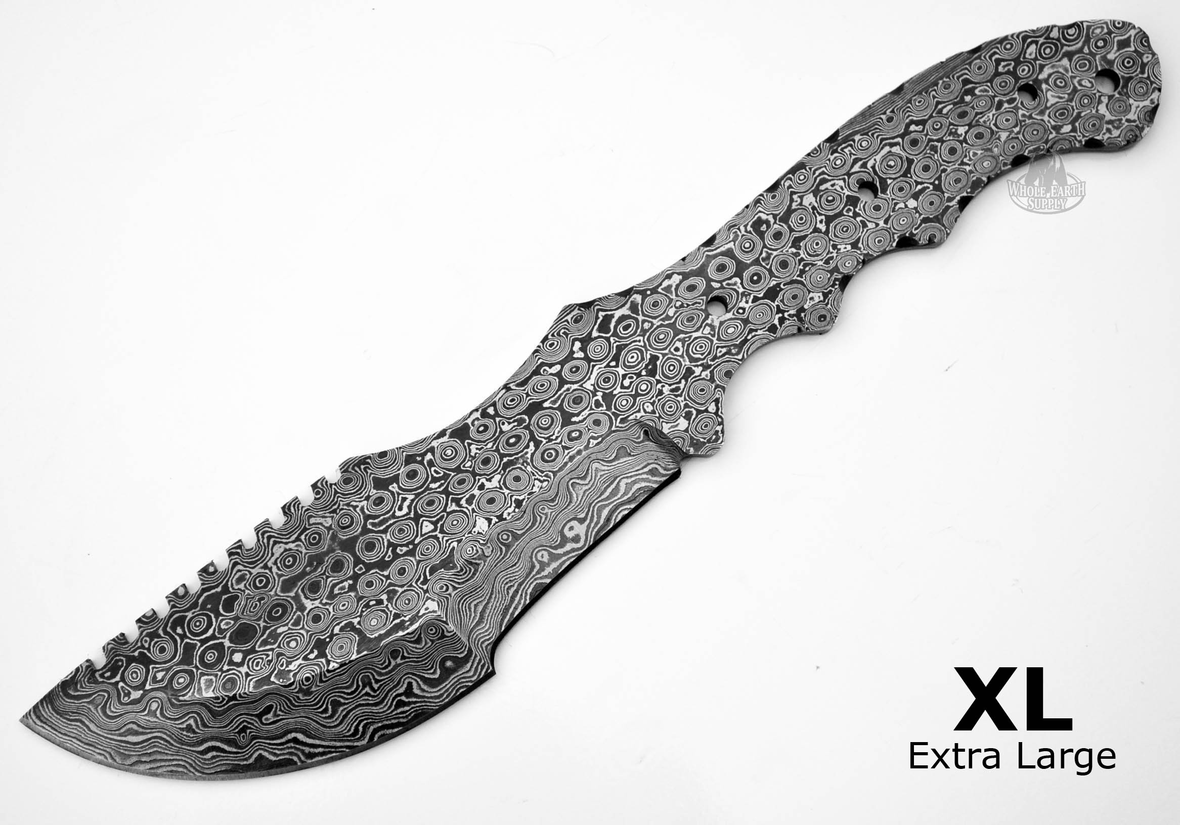 EXTRA LARGE - Raindrop Damascus Tracker Blank Blade Knives Knife Making Blanks